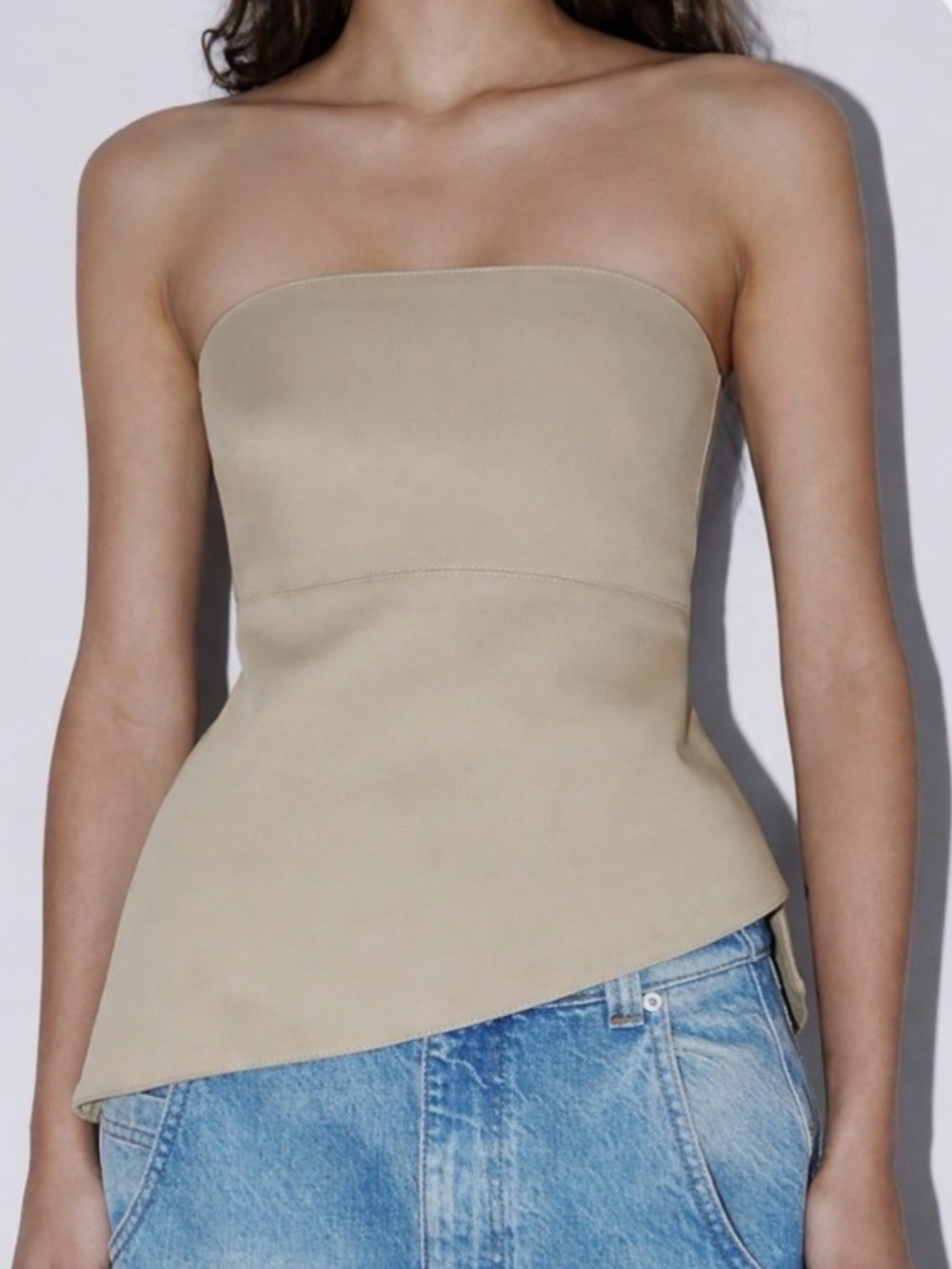 Zara Asymmetrical Strapless Tank